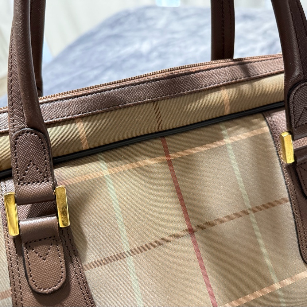 Burberry Plaid Handbag - Brown and Tan - Picture 8 of 8